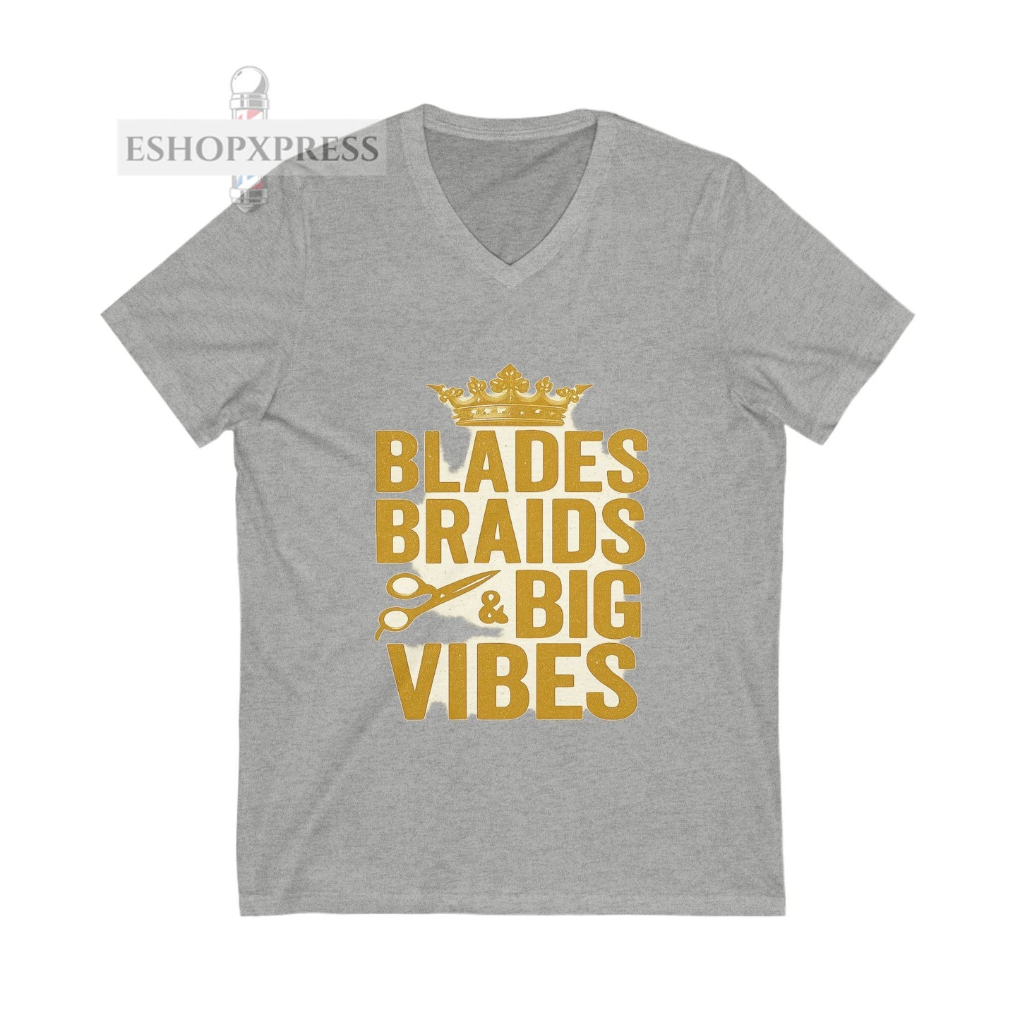 Blades, Braids, & Bold Vibes Women's V-Neck Tee