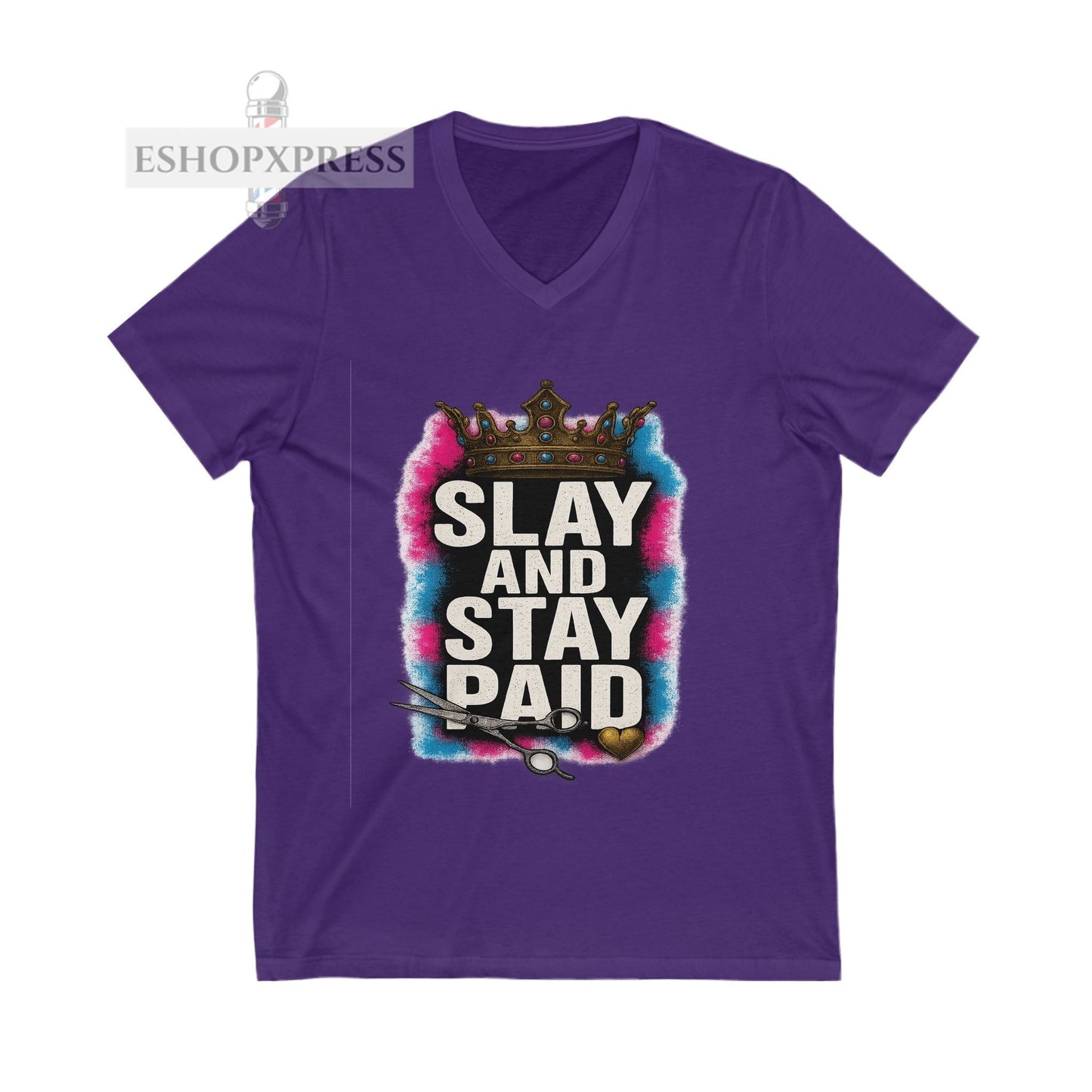 Slay And Stay Paid Women's V-Neck Tee