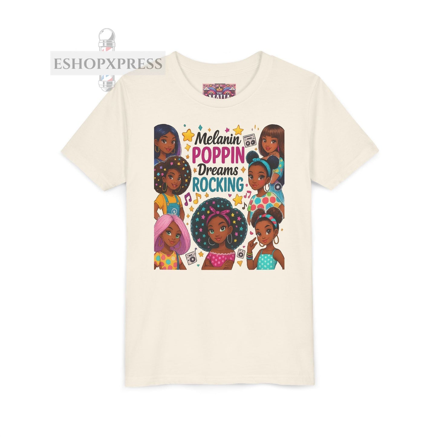 Melanin Poppin Dreams Rockin -Youth Short Sleeve Tee