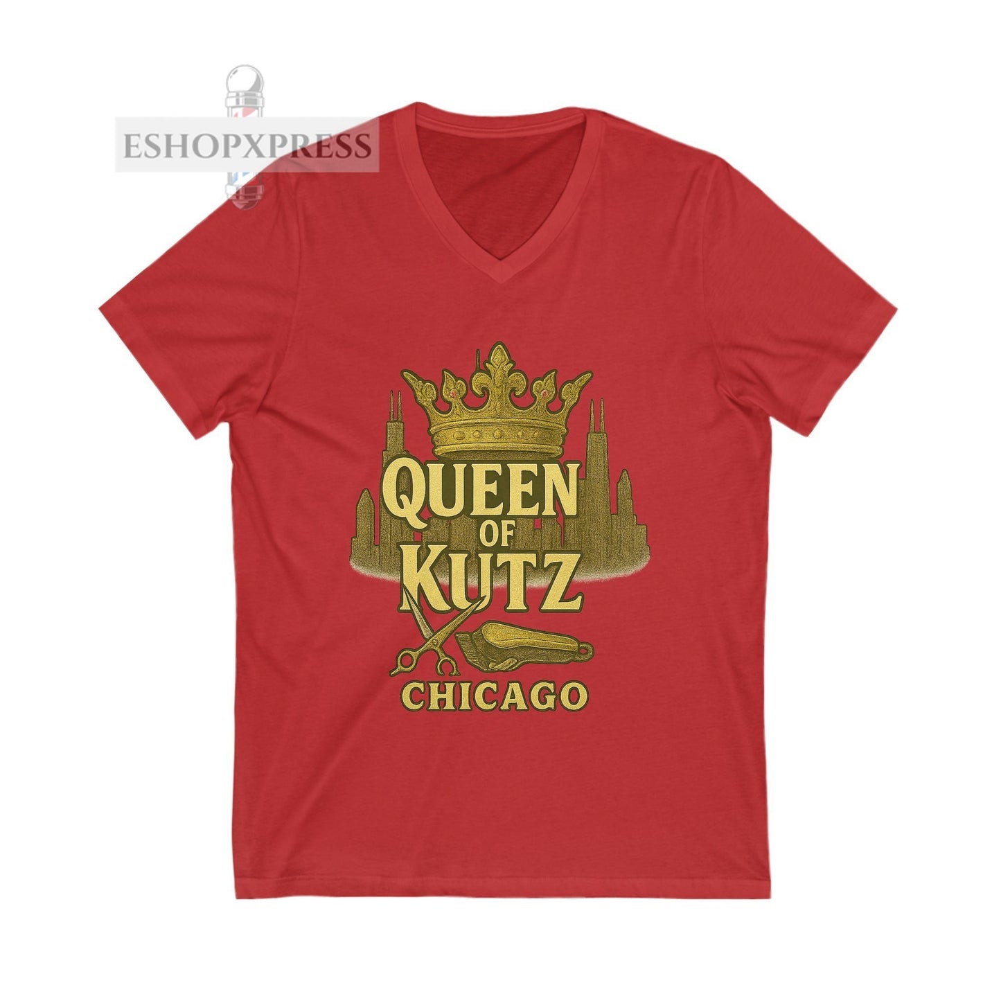 Queen of Kutz Chicago Women's V-Neck Tee