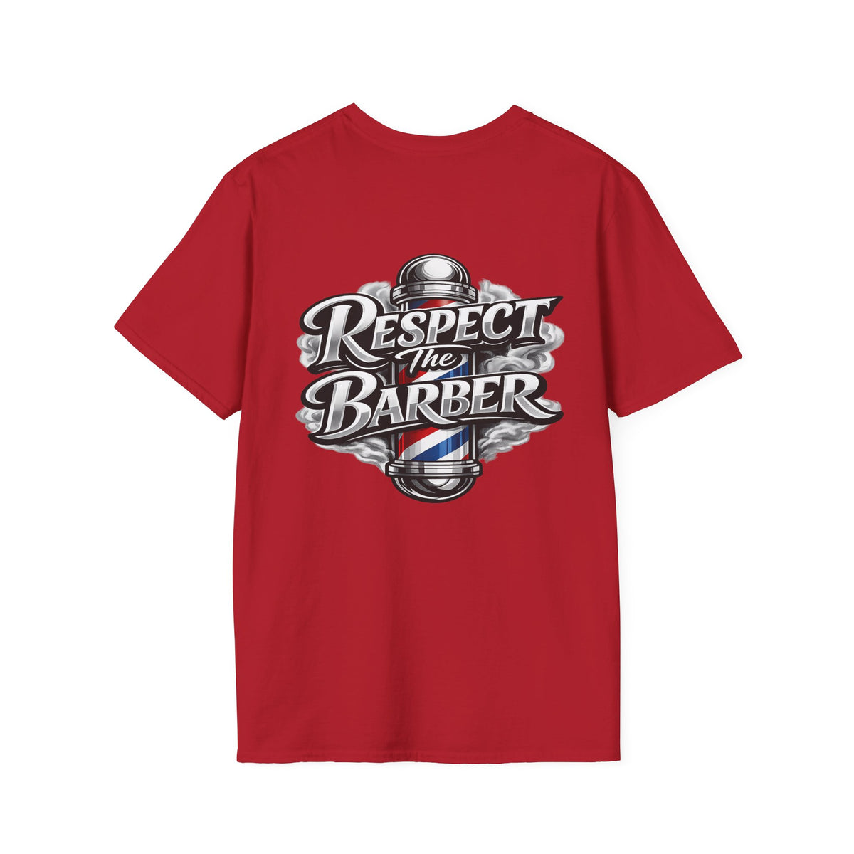Men's Respect The Barber T-Shirt – Front & Back Print | Vintage Barbershop Logo Tee