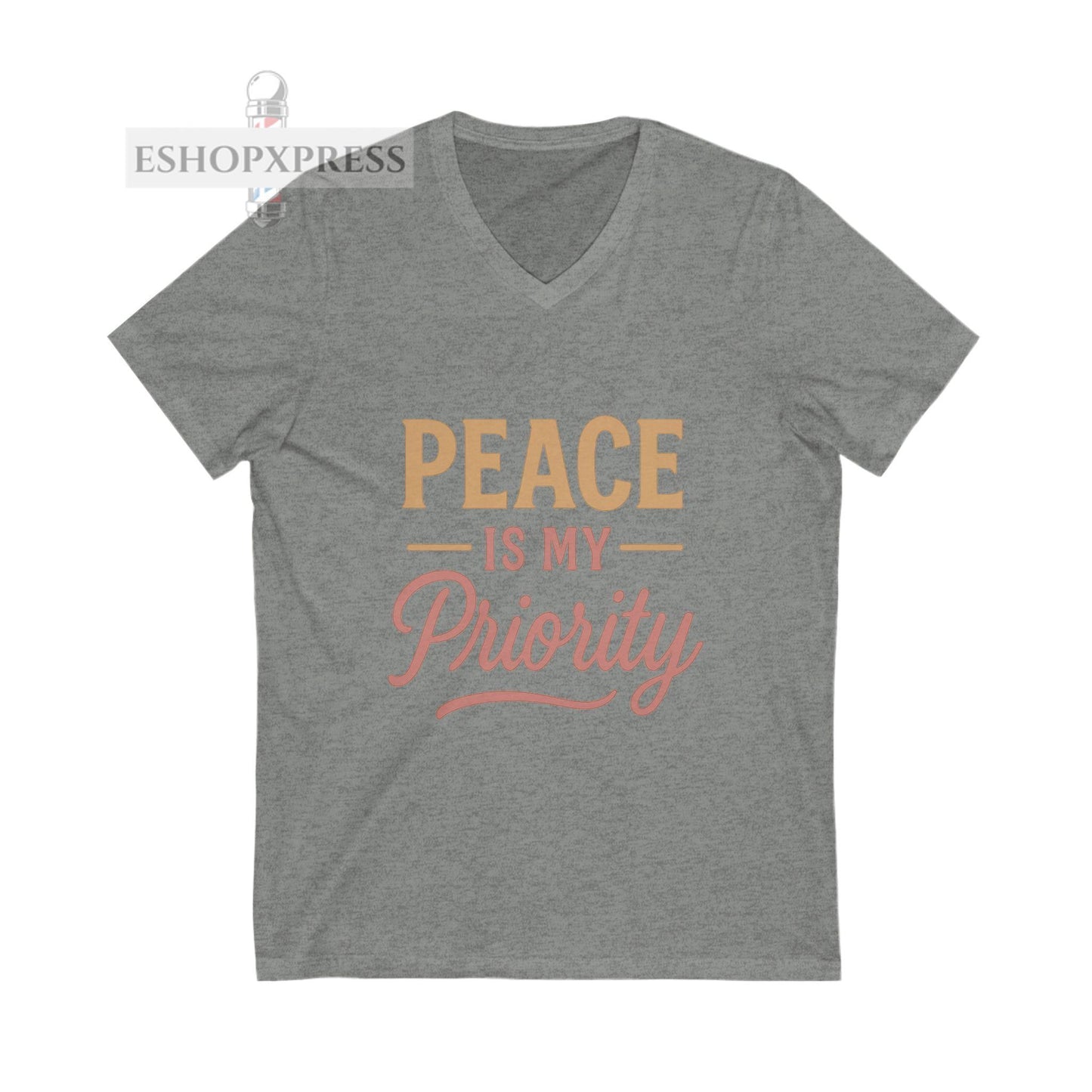 Peaceful Priority Typography Design - Vneck Tee