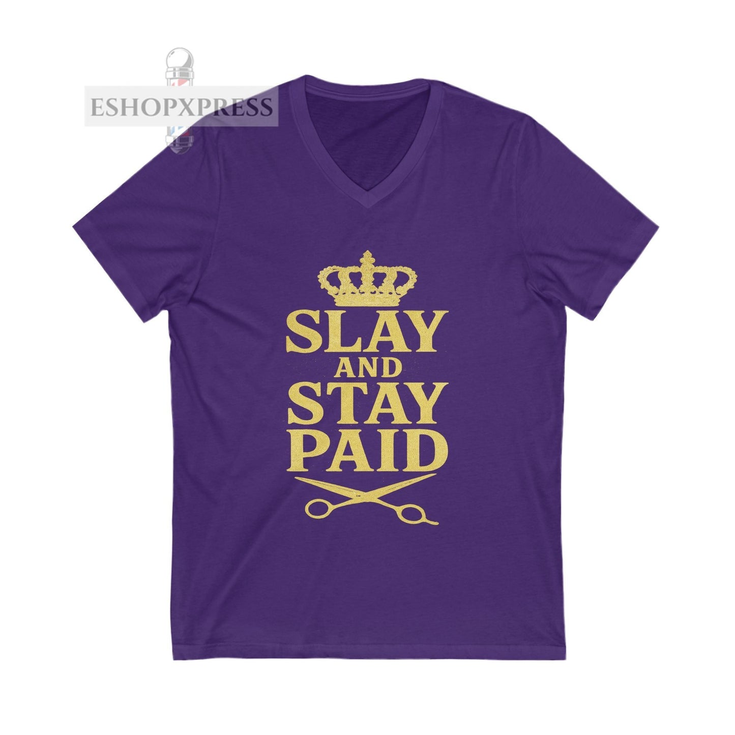 Slay and Stay Paid Design Women's V-Neck Tee