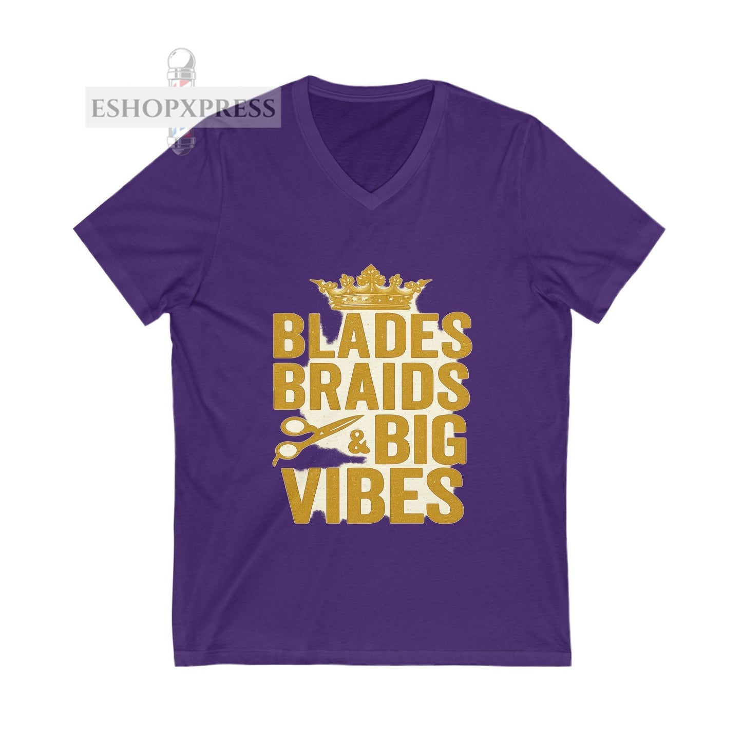 Blades, Braids, & Bold Vibes Women's V-Neck Tee