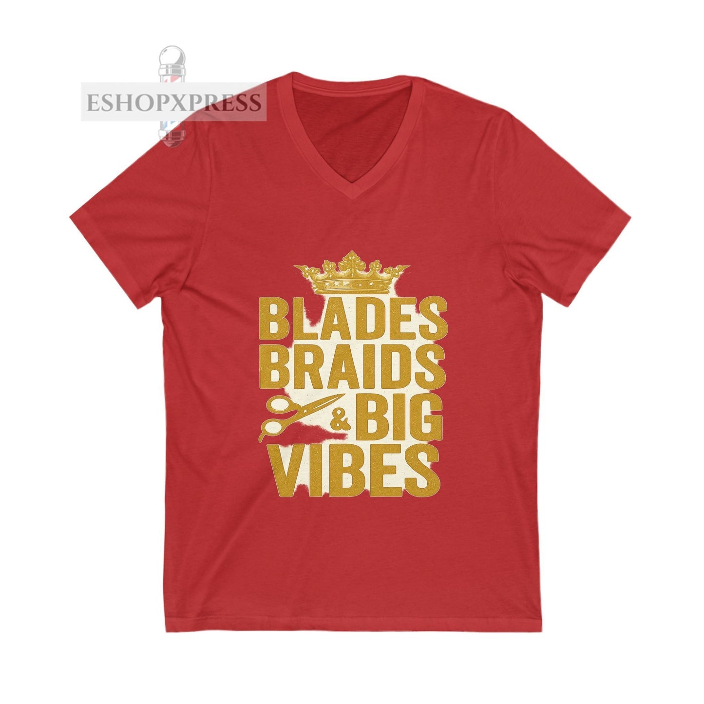Blades, Braids, & Bold Vibes Women's V-Neck Tee