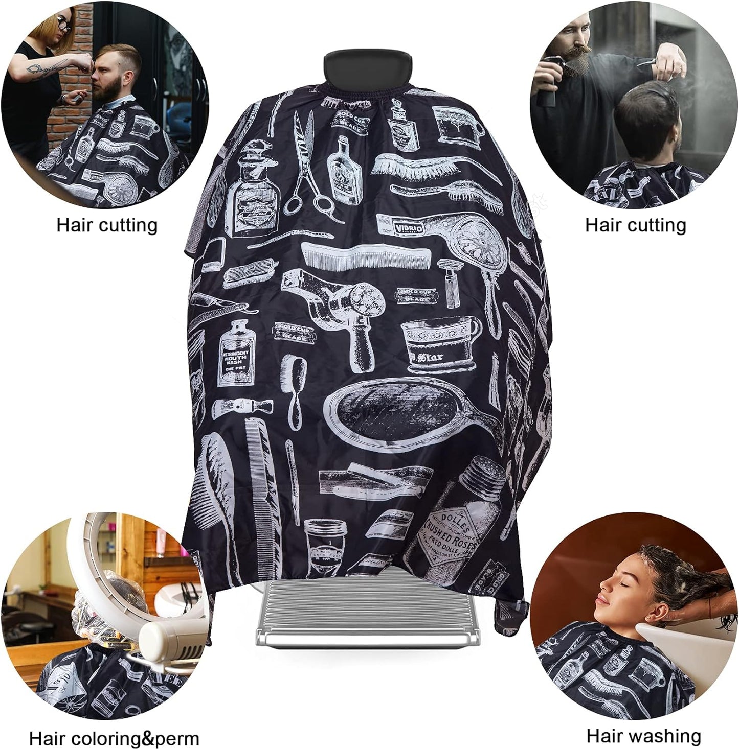 Barber Cape,Hair Cutting Cape with Barber Brushes for Salon of Anti-Static, Lightweight,Waterproof and 1PCS Hair Cutting Brush-Best Barber Supplies of Hair Cutting Accessories