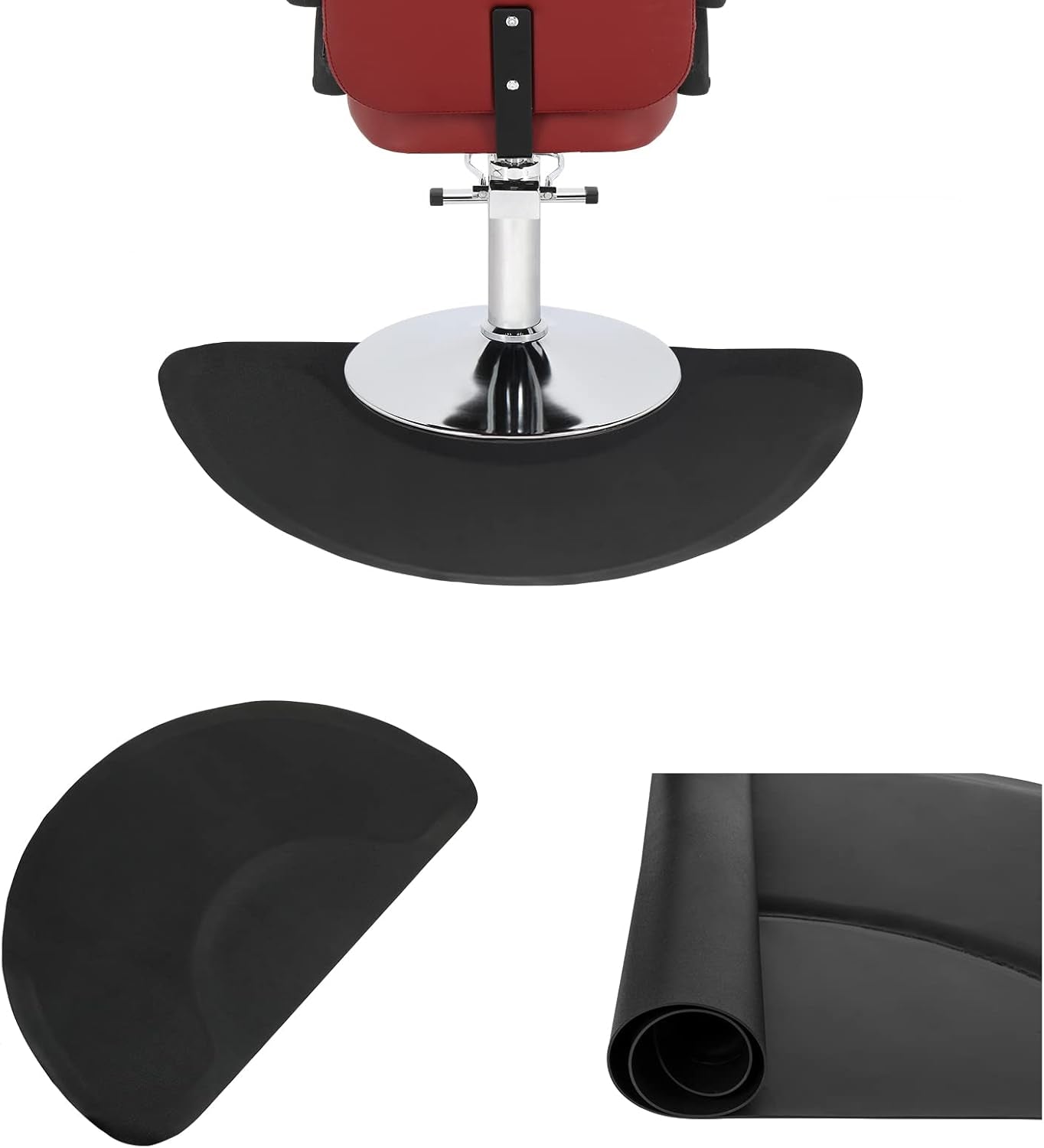 Thick Salon Chair Anti-Fatigue Floor Mat Non-Slip Barber Shop Semicircle Chair Mat Beauty Salon Hair Styling Chair Mat - 3′X4.5′X1/2"