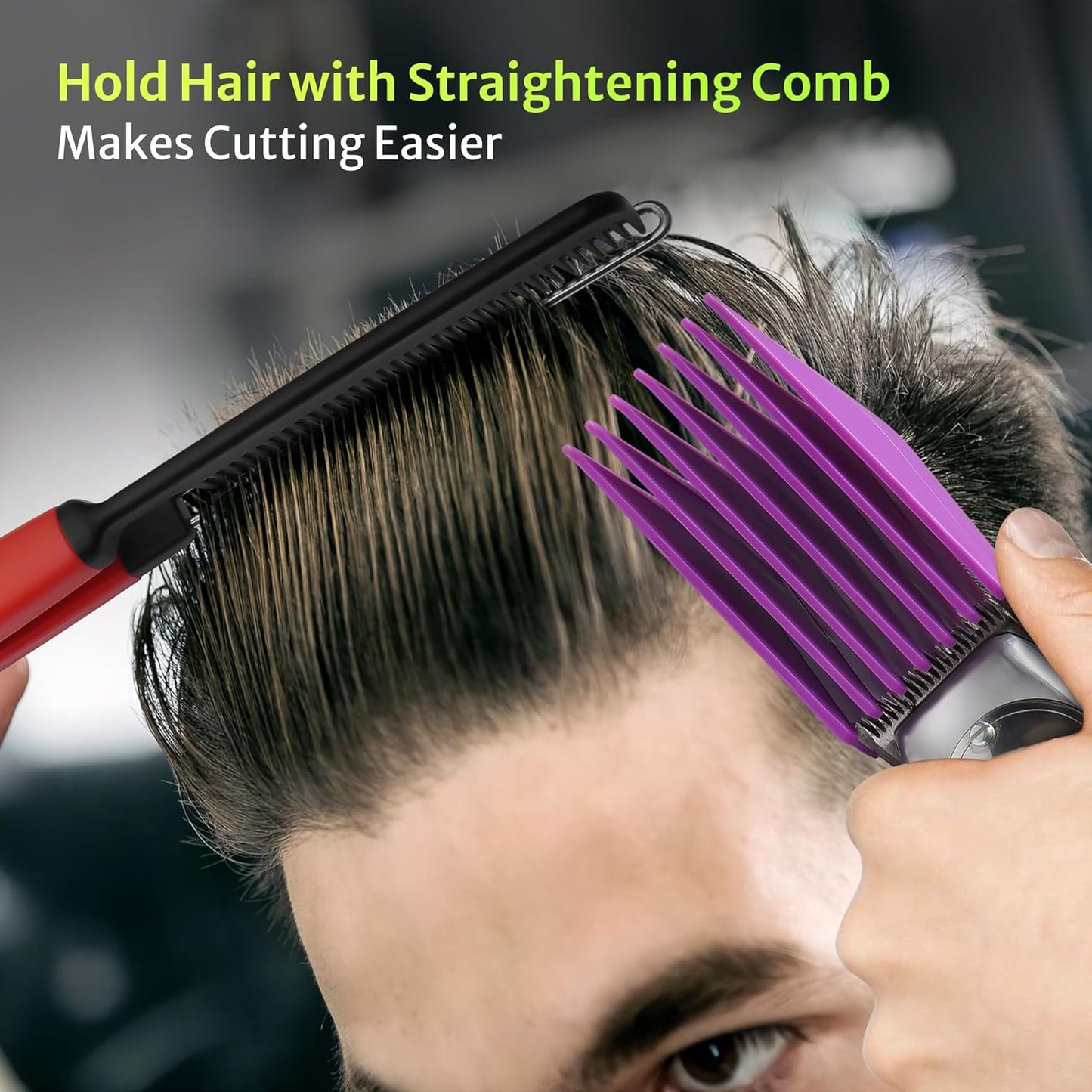Extra Long Clipper Guards Set Fit for Andis Master, Oster Fast Feed, Andis AAC-1, GC, LCL, ML, PM-1, PM-2,PM-4, RCAC,RS-1,US-1, Size: #10-20 (Length: 1.25"- 2.5”), with Straighting Comb