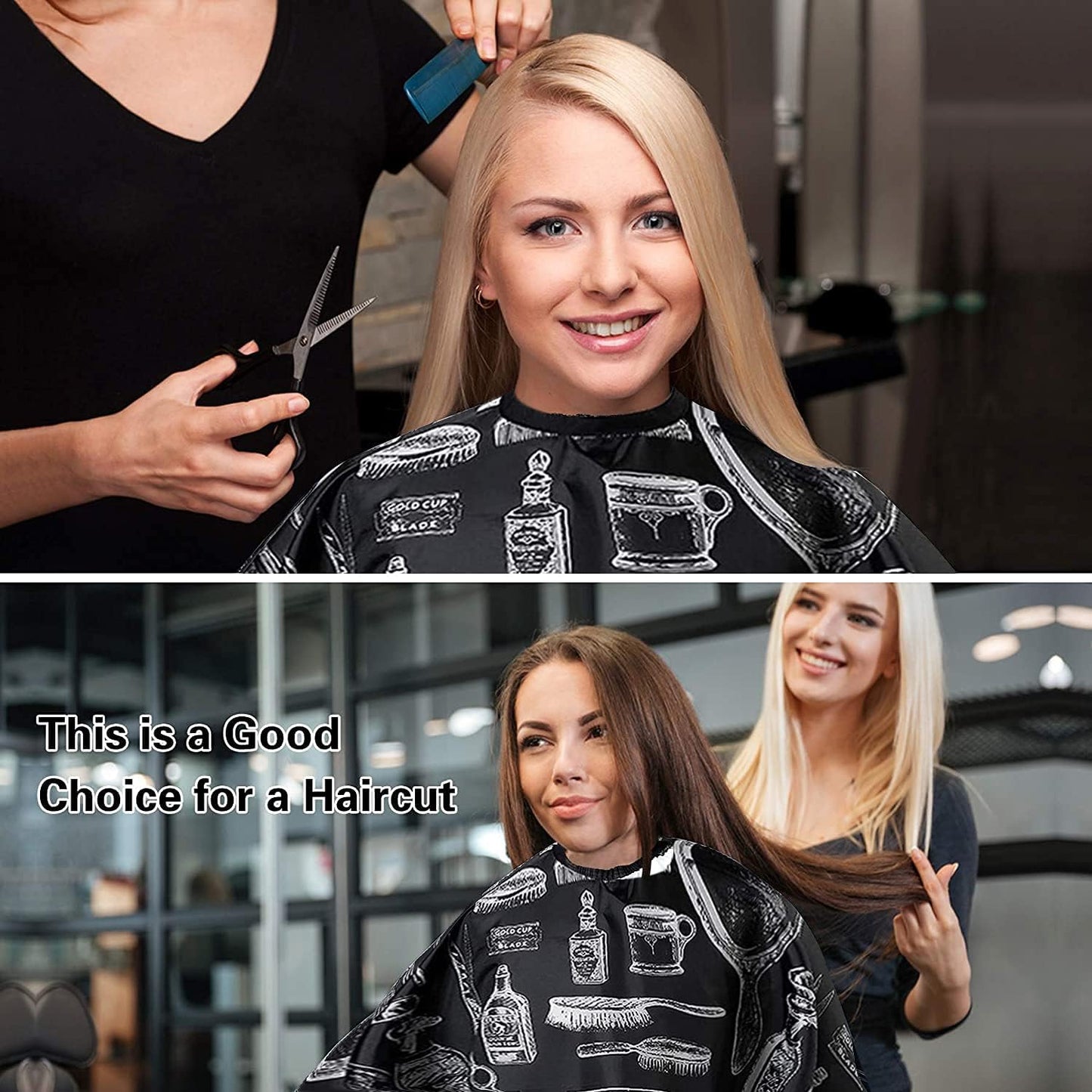 Barber Cape,Hair Cutting Cape with Barber Brushes for Salon of Anti-Static, Lightweight,Waterproof and 1PCS Hair Cutting Brush-Best Barber Supplies of Hair Cutting Accessories