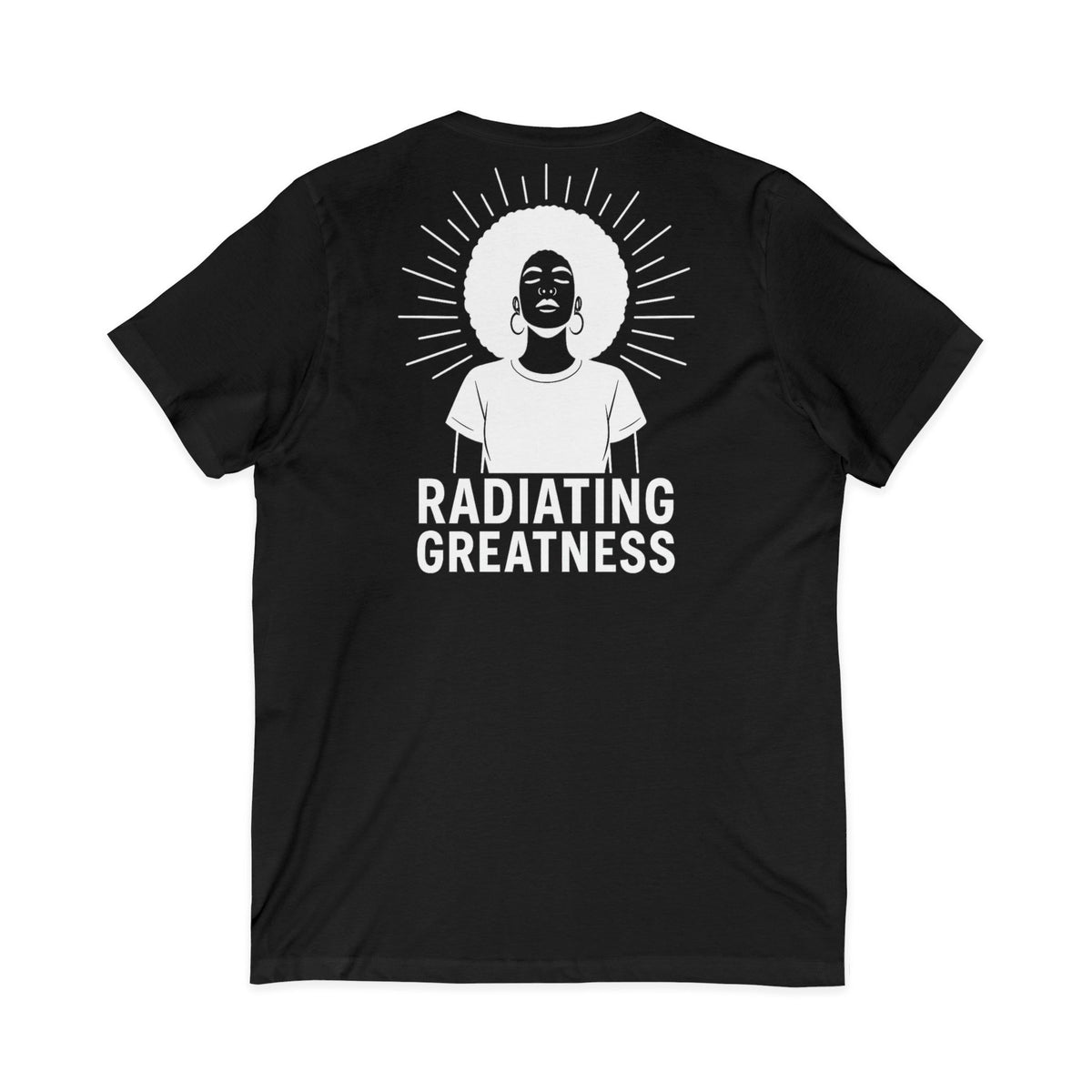 Radiating Greatness – Front & Back Print | V-Neck Tee