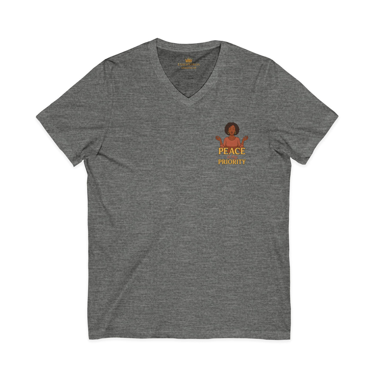 Peace is My Priority – Front & Back Print | V-neck Tee