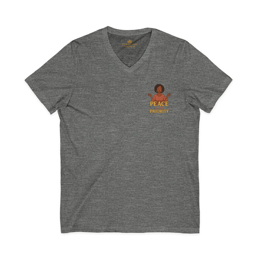 Peace is My Priority – Front & Back Print | V-neck Tee