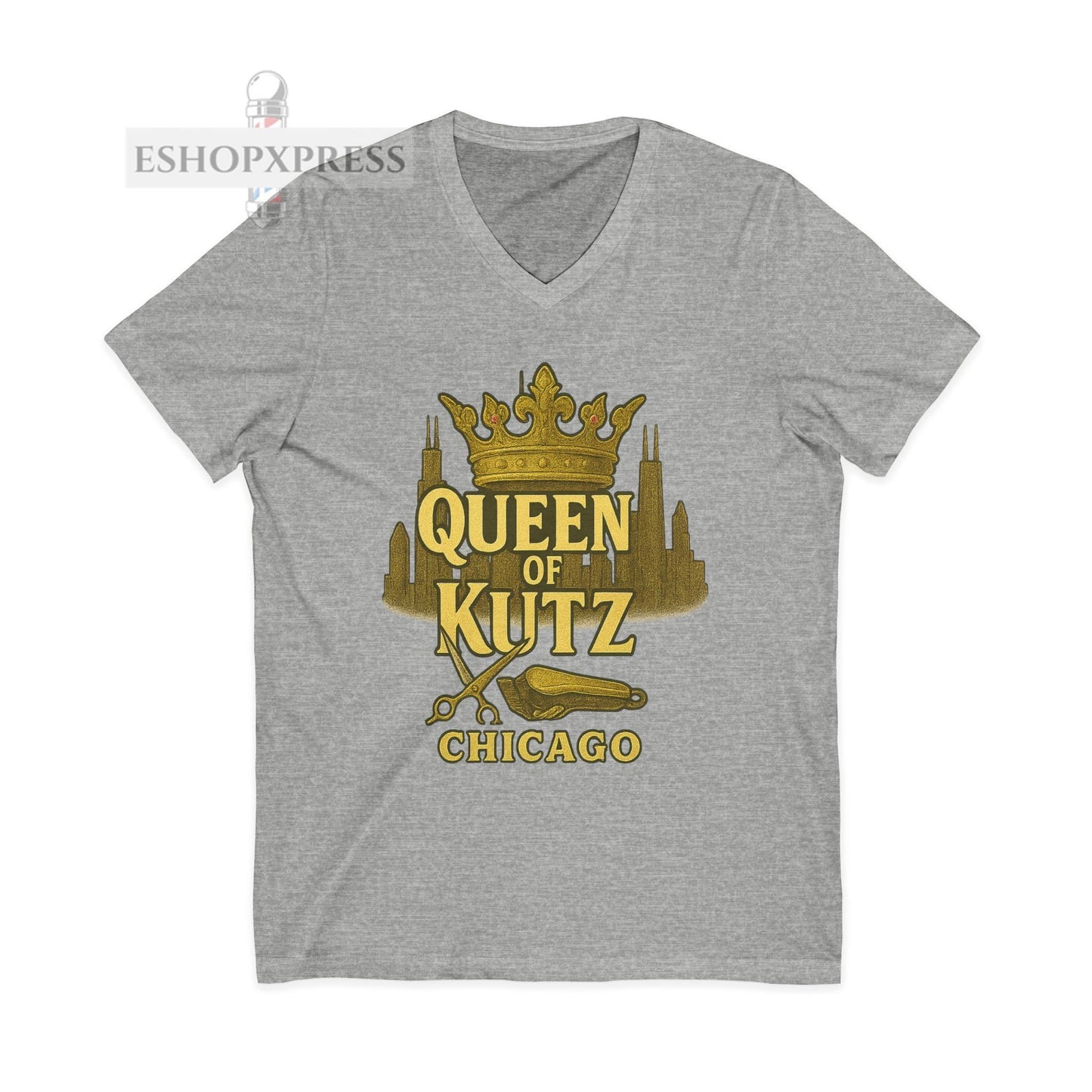 Queen of Kutz Chicago Women's V-Neck Tee