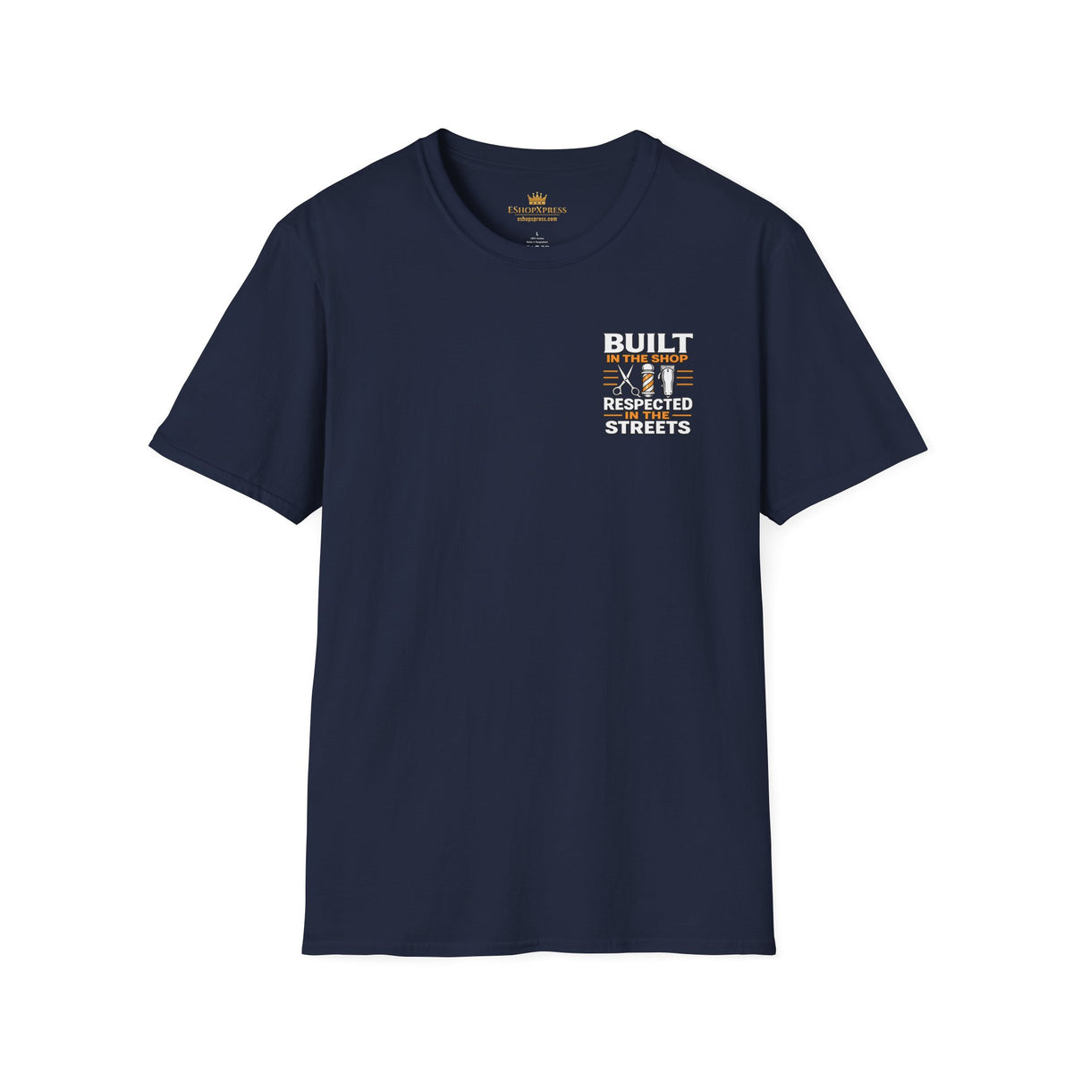 Men's Built in the Shop Barber T-Shirt – Front & Back Print