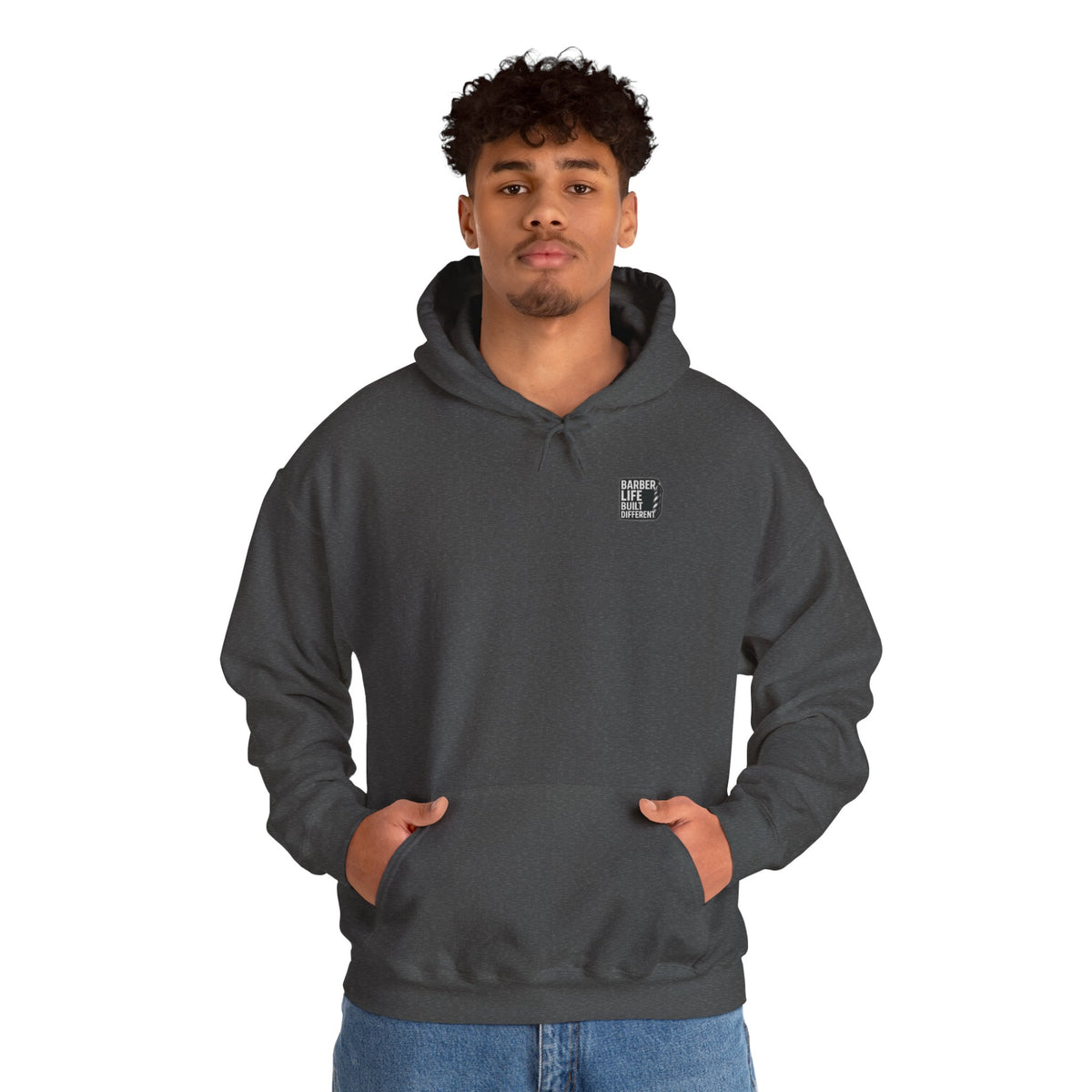 Barber Life Built Different Hoodie – Front & Back Print