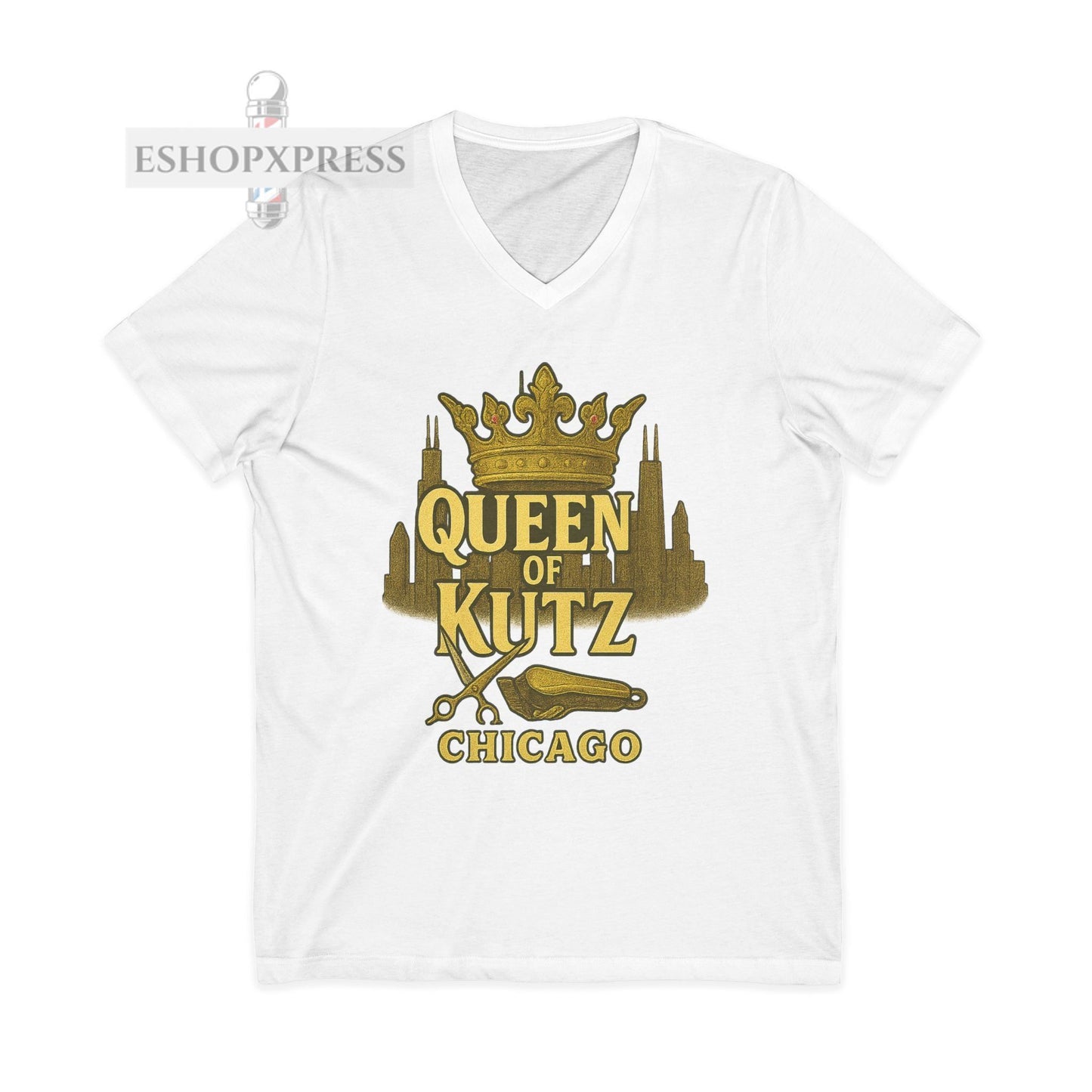 Queen of Kutz Chicago Women's V-Neck Tee