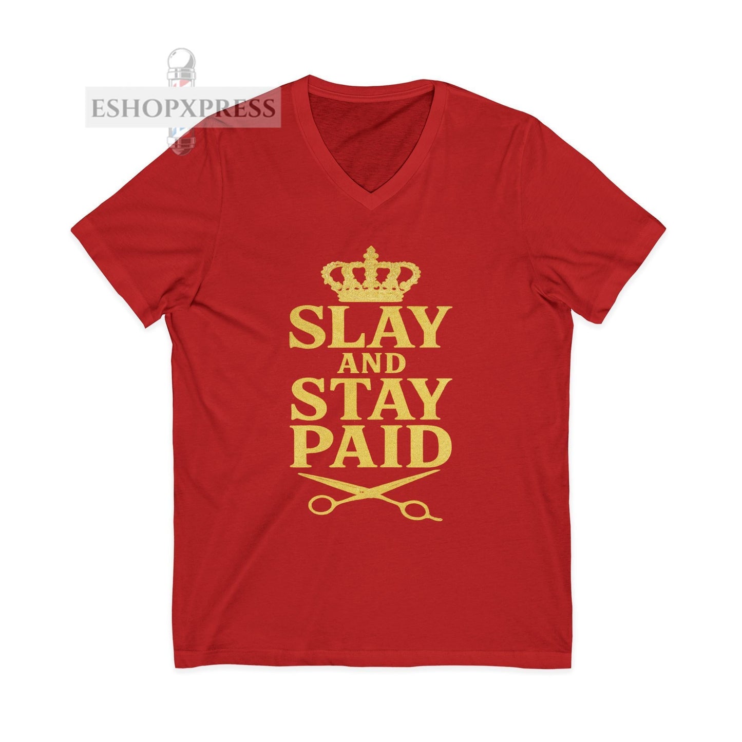 Slay and Stay Paid Design Women's V-Neck Tee