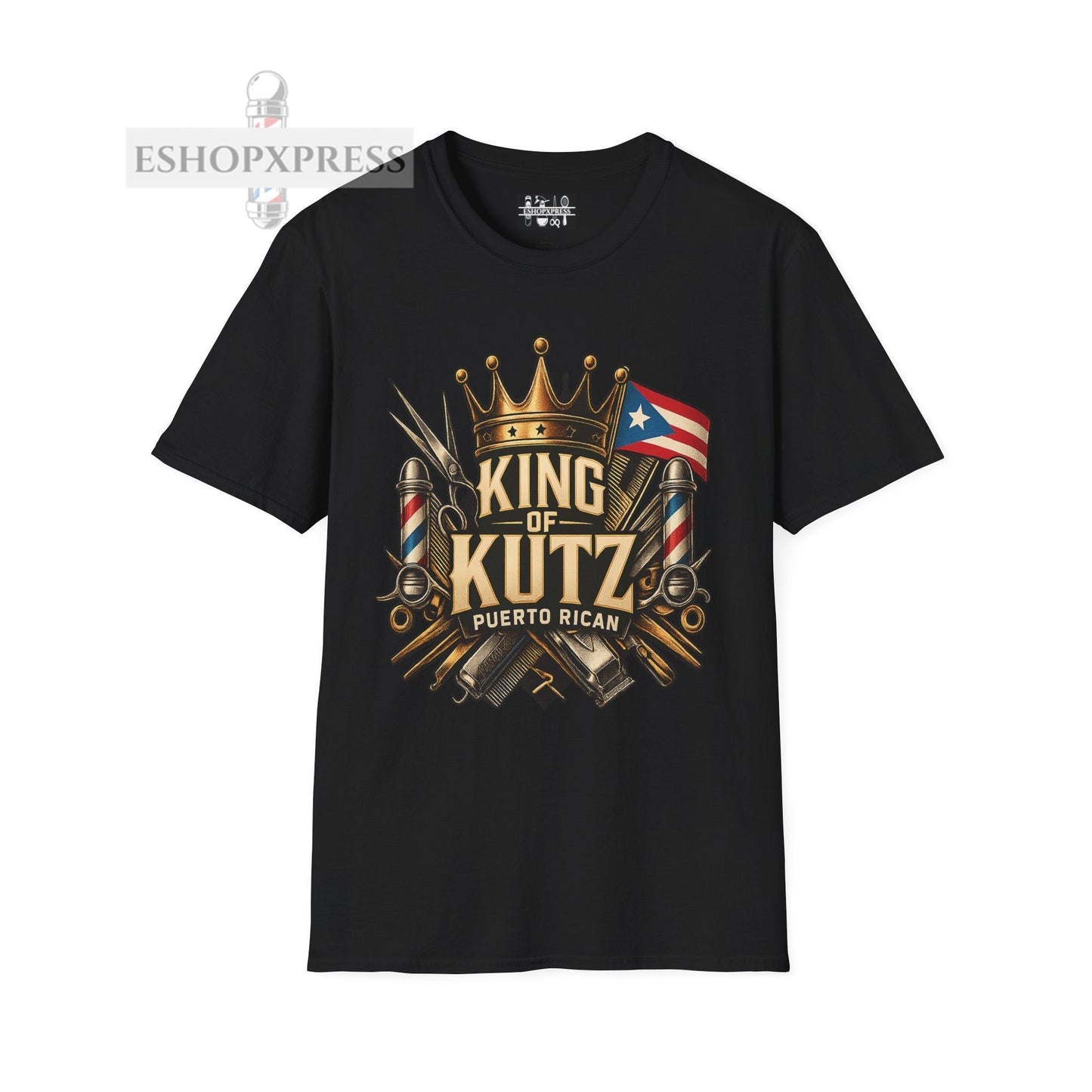 King of Kutz Puerto Rican Barber T-Shirt – Boricua Pride Barber Life Tee for Men | Fade Master Streetwear by EShopXpress