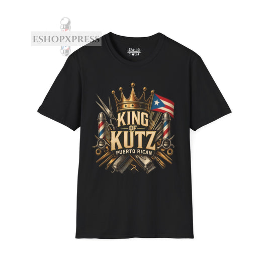King of Kutz Puerto Rican Barber T-Shirt – Boricua Pride Barber Life Tee for Men | Fade Master Streetwear by EShopXpress