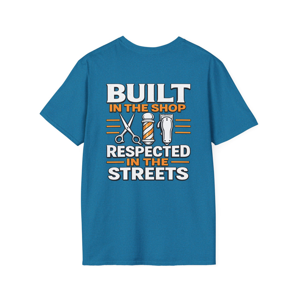 Men's Built in the Shop Barber T-Shirt – Front & Back Print