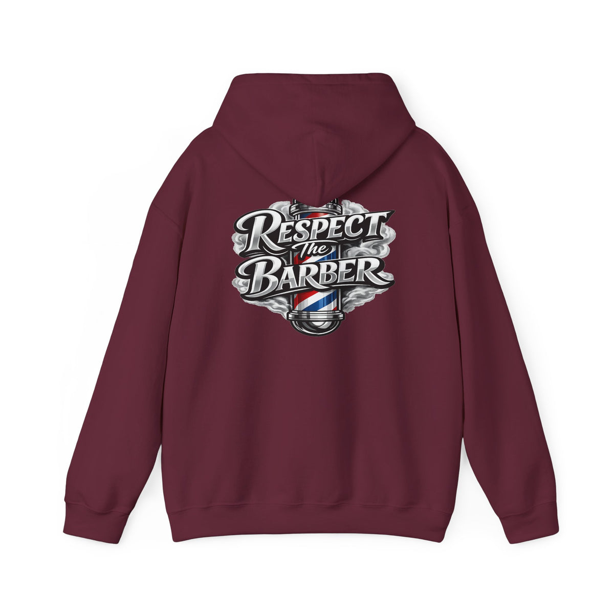 Men's Respect The Barber Hoodie – Front & Back Print | Vintage Barber Pole Graphic Hoodie