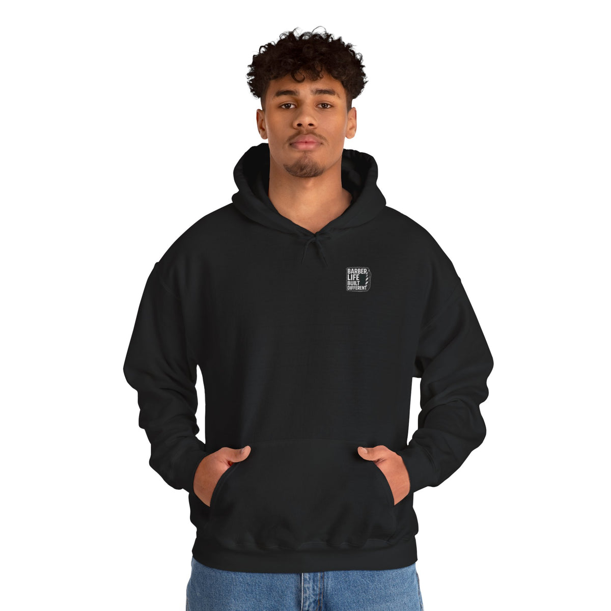 Barber Life Built Different Hoodie – Front & Back Print