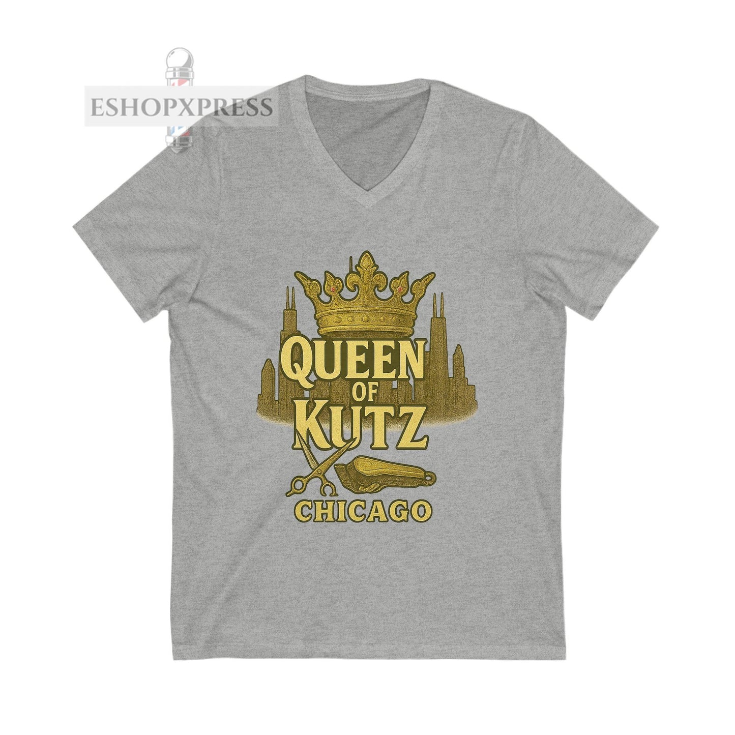 Queen of Kutz Chicago Women's V-Neck Tee