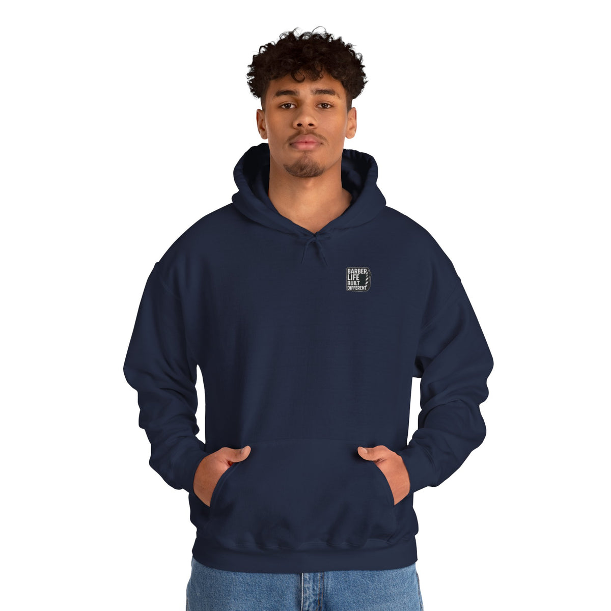 Barber Life Built Different Hoodie – Front & Back Print