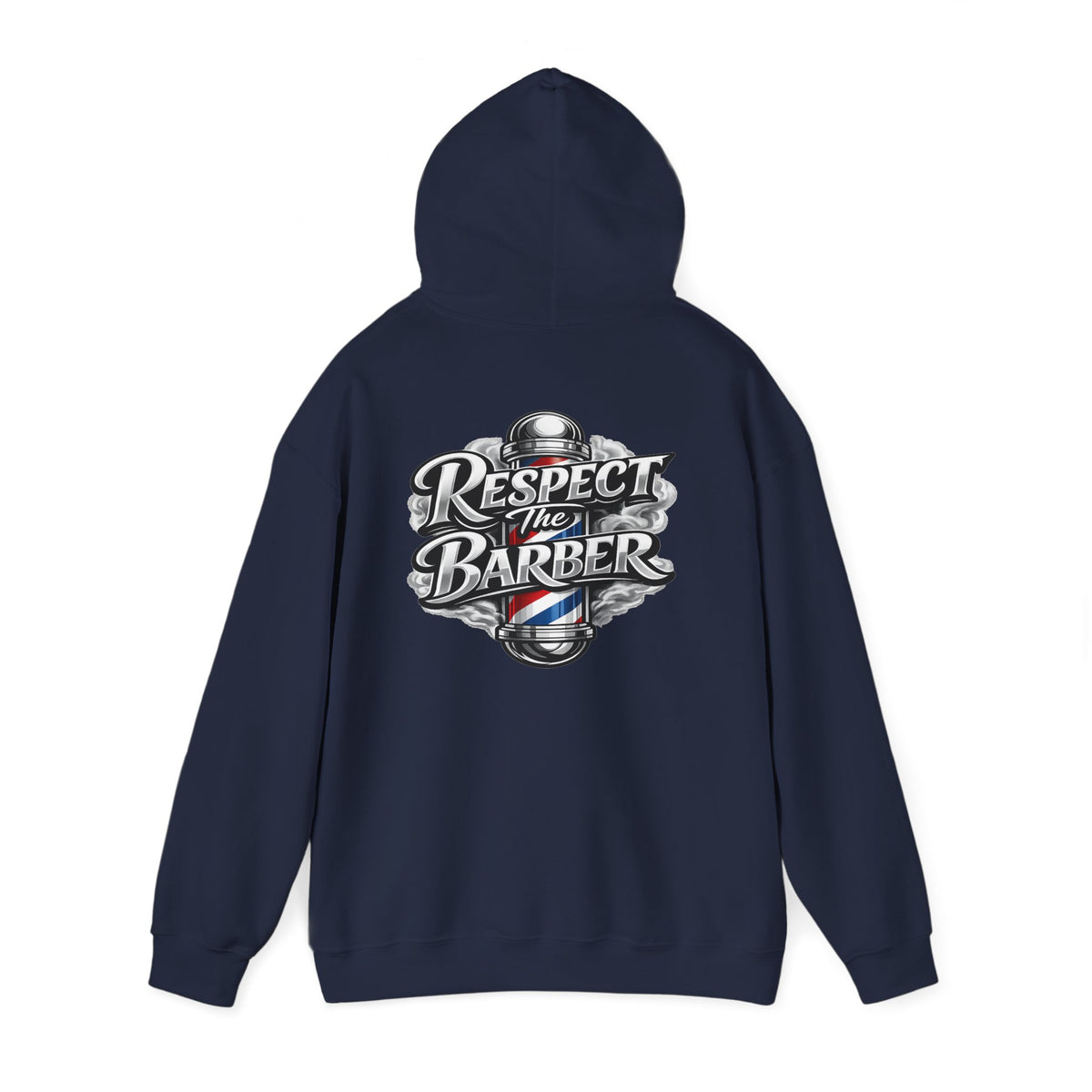 Men's Respect The Barber Hoodie – Front & Back Print | Vintage Barber Pole Graphic Hoodie