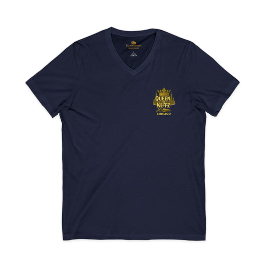 Queen of Kutz Chicago Women's V-Neck Tee – Front & Back Print