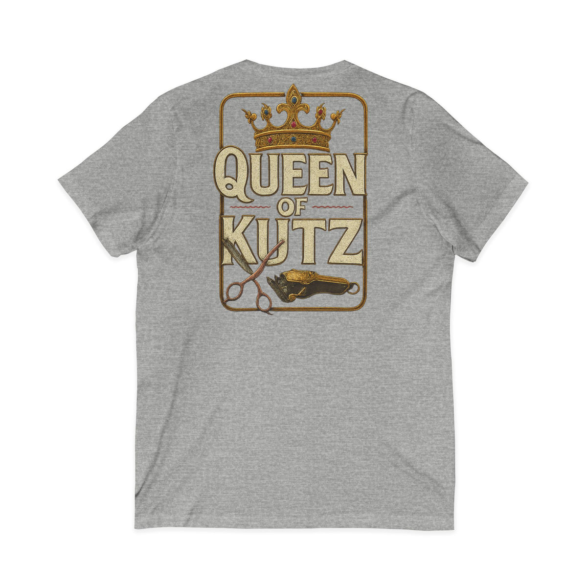 Queen of Kutz Universal Women's V-Neck Tee – Front & Back Print