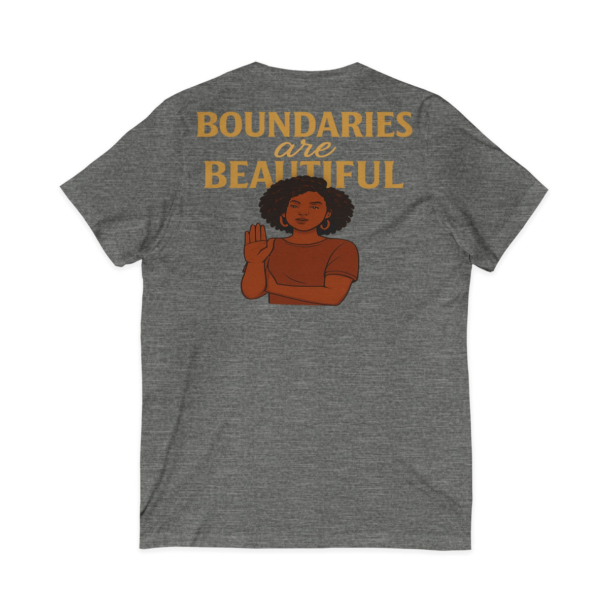 Boundaries Are Beautiful V-neck Tee – Front & Back Print
