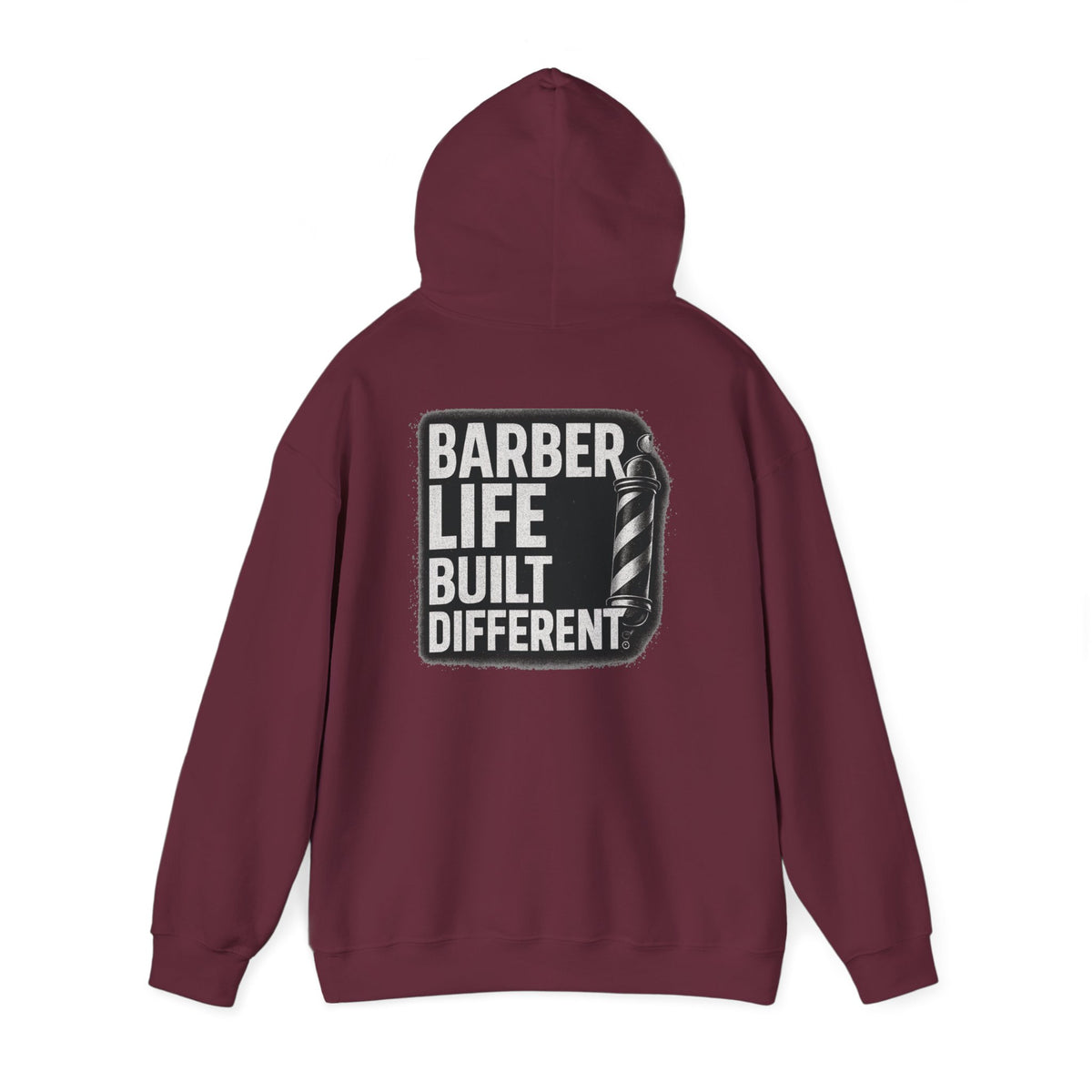 Barber Life Built Different Hoodie – Front & Back Print