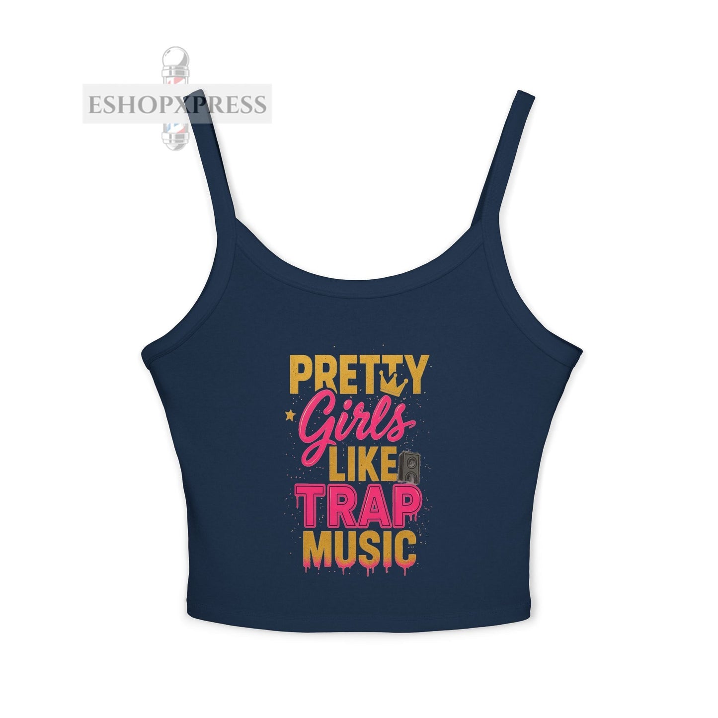 Trendy Women's Spaghetti Strap Tank Top - "Pretty Girls Like Trap Music" - Casual Summer Vibe, Perfect for Parties, Festivals or Every [...]
