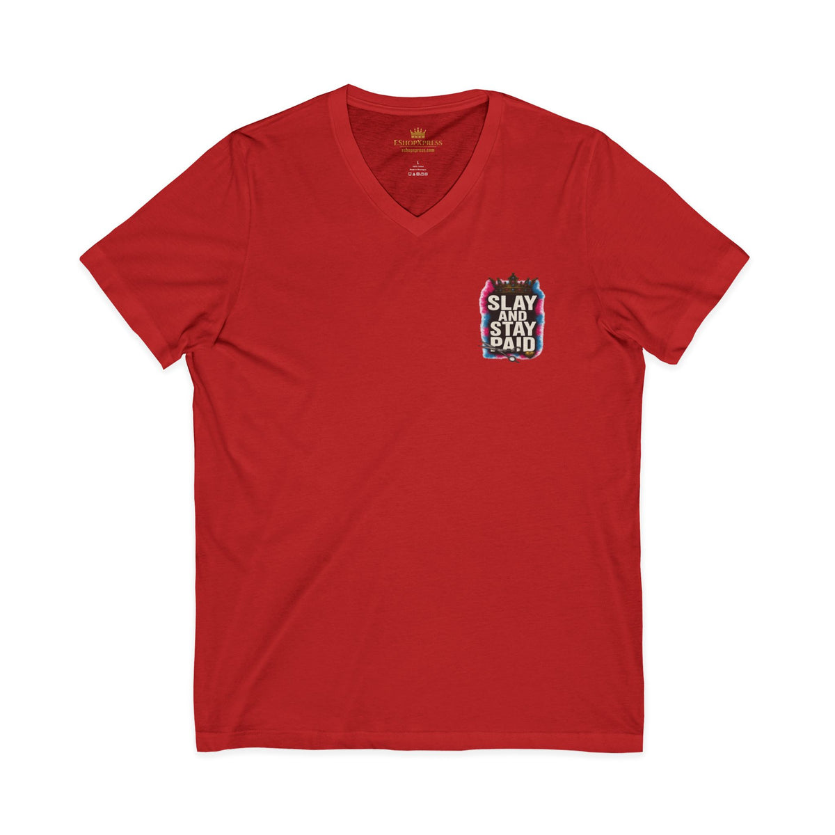 Slay And Stay Paid Women's V-Neck Tee – Front & Back Print