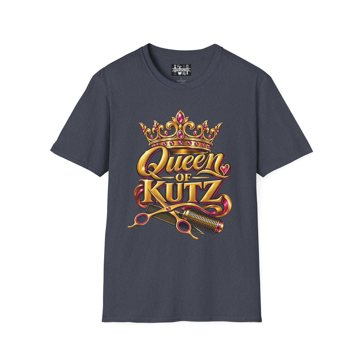 Women's Queen of Kutz Tee – Gold Crown & Shears