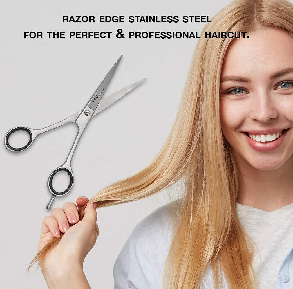 T & a Professional Hair Scissors - Hair Cutting Scissors Professional - 6.5” Long Japanese Steel - Razor Edge Barber Scissors for Men and Women - Premium Shears for Hair Cutting for Salon & Home Use