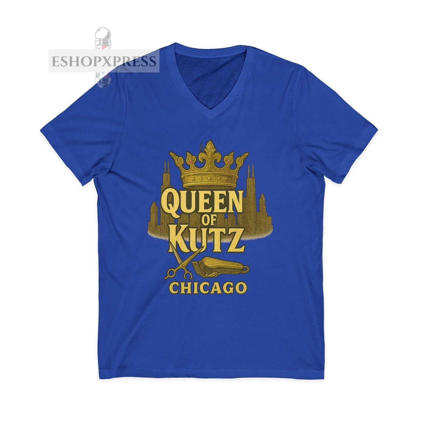 Queen of Kutz Chicago Women's V-Neck Tee