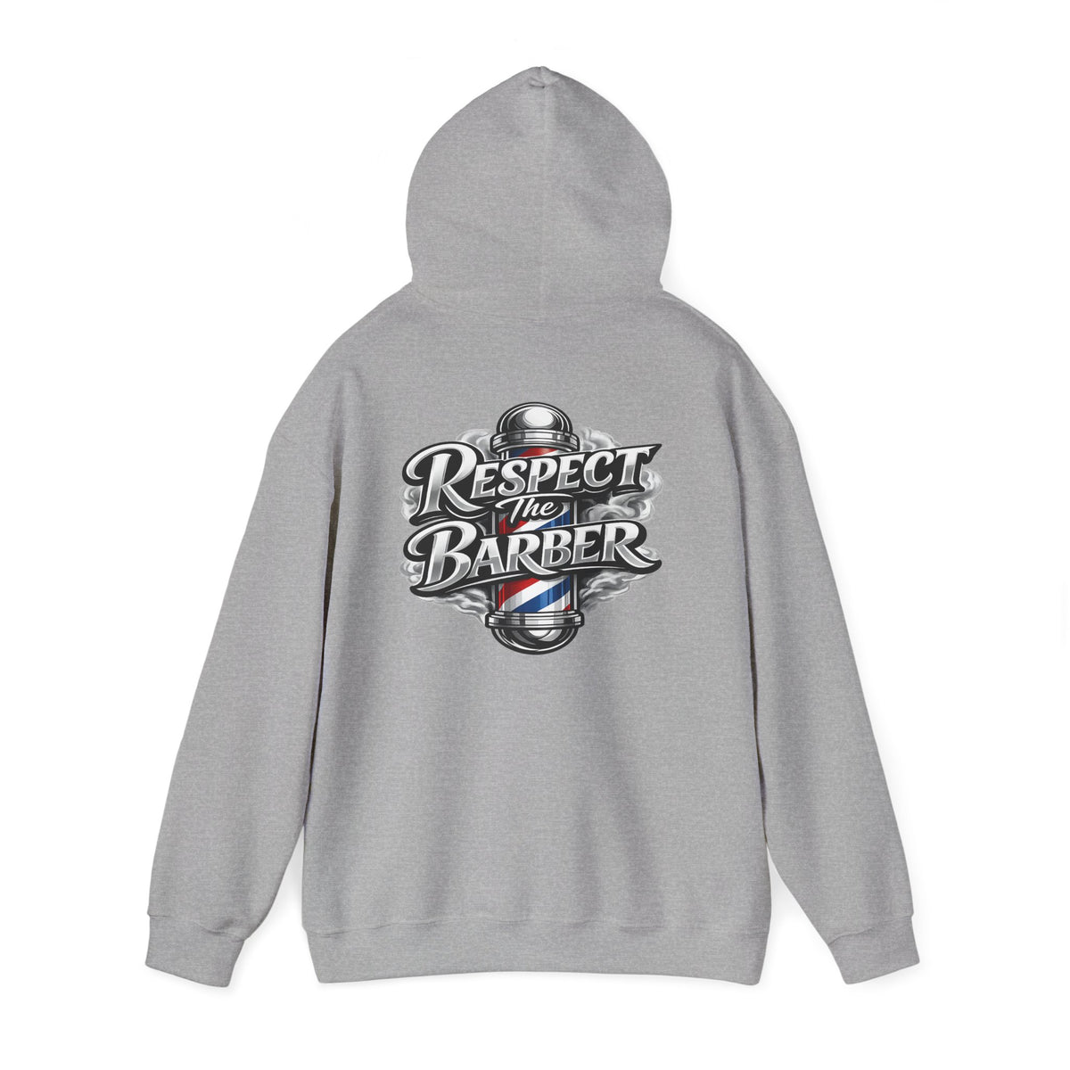 Men's Respect The Barber Hoodie – Front & Back Print | Vintage Barber Pole Graphic Hoodie