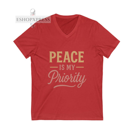 Peaceful Priority Typography Design - Vneck Tee