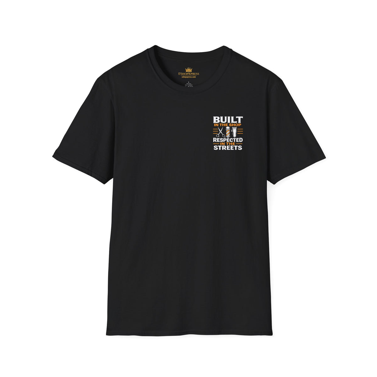 Men's Built in the Shop Barber T-Shirt – Front & Back Print
