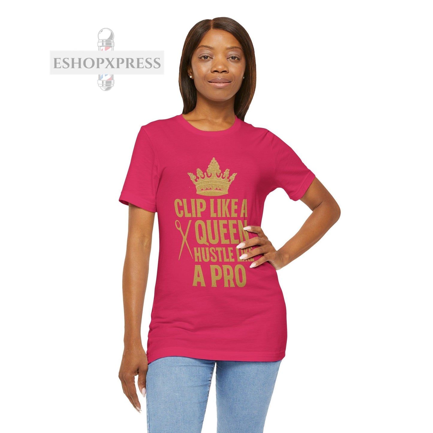 Clip Like a Queen, Hustle Like a Pro| Unisex Tee for Stylists & Barbers