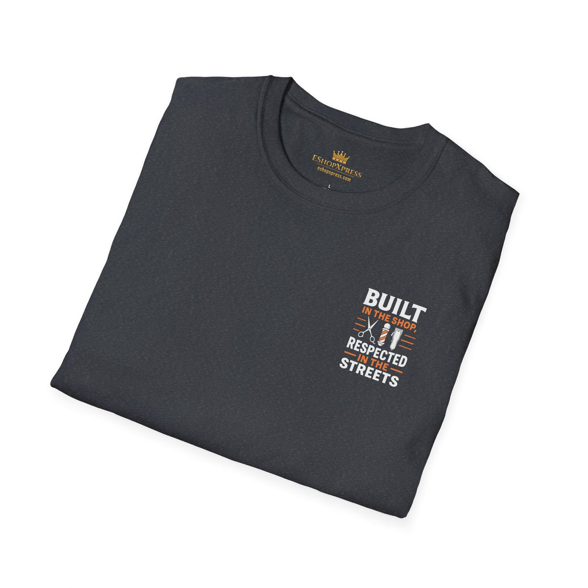 Men's Built in the Shop Barber T-Shirt – Front & Back Print
