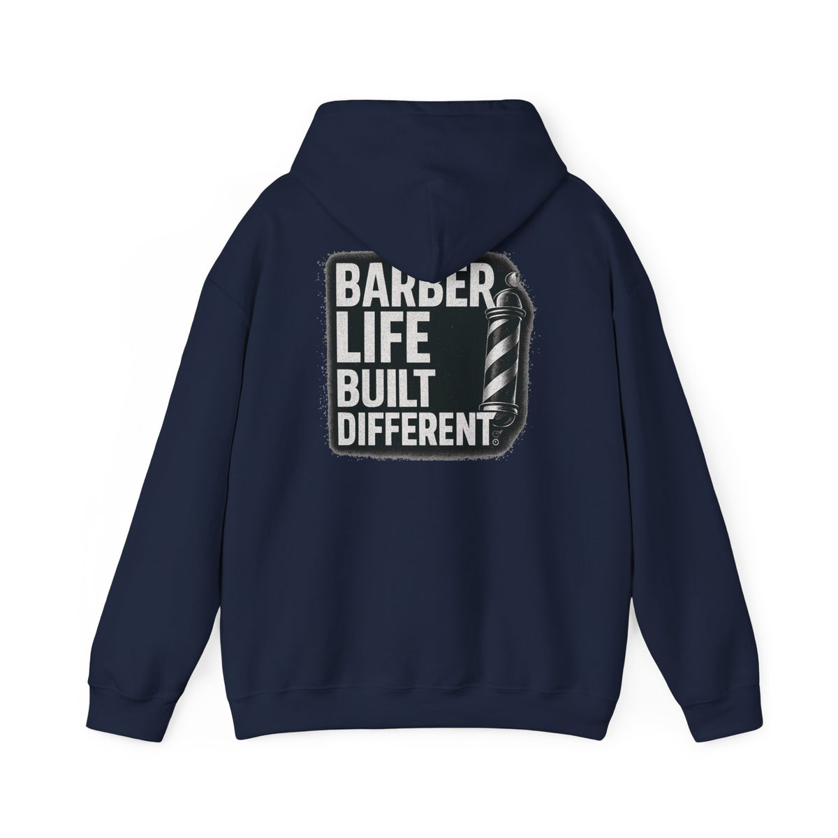 Barber Life Built Different Hoodie – Front & Back Print