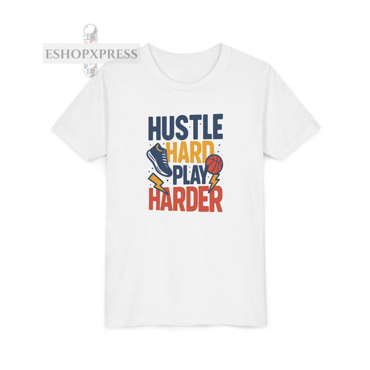 Hustle Hard Play Harder - Youth Short Sleeve Tee