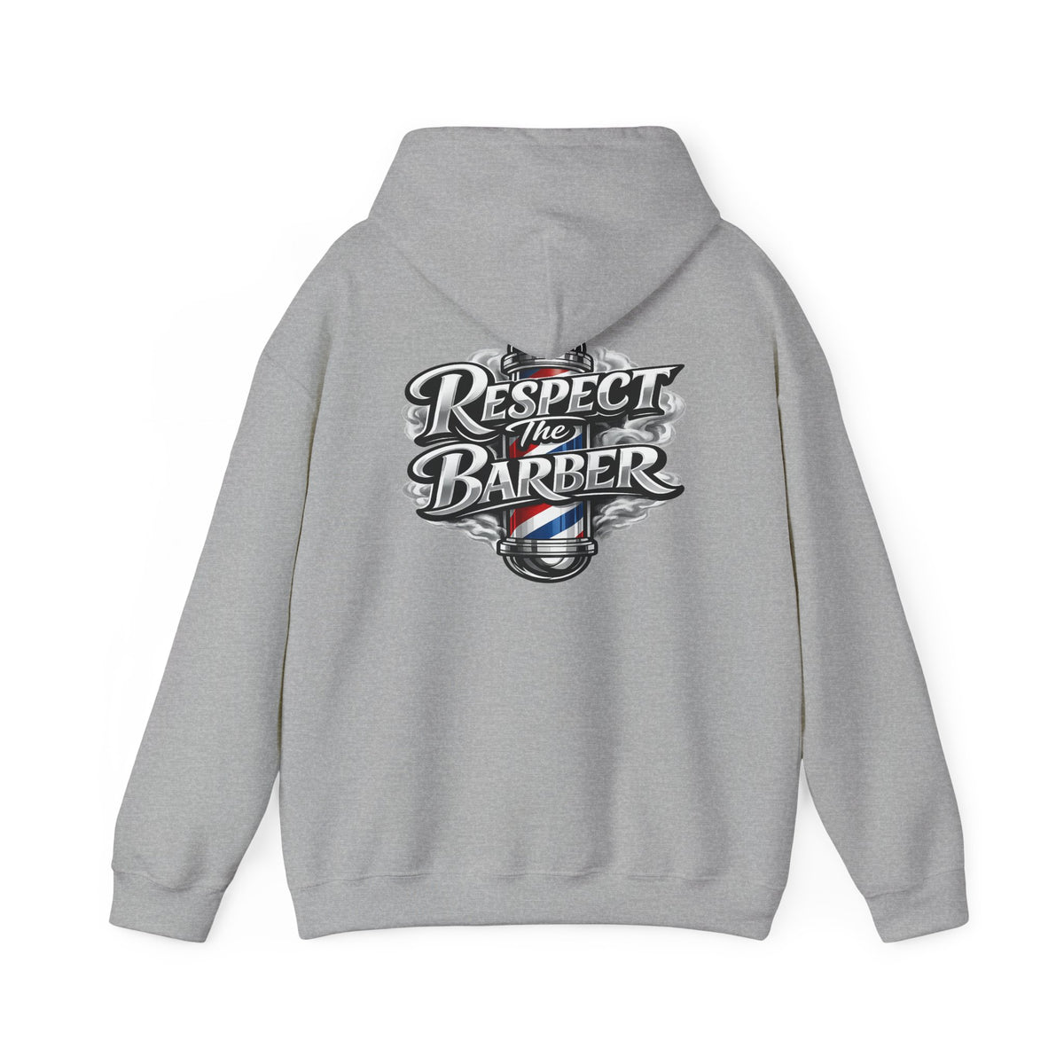 Men's Respect The Barber Hoodie – Front & Back Print | Vintage Barber Pole Graphic Hoodie