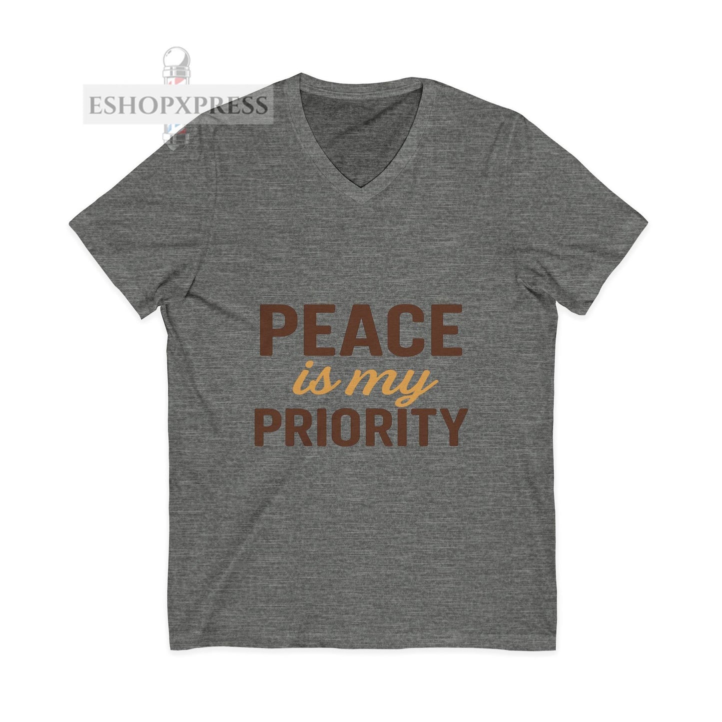 Peace and Priority in Warm Tones Vneck Tee