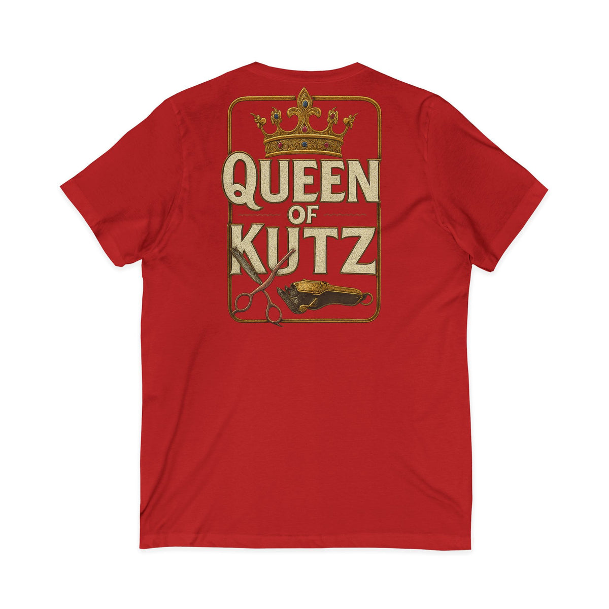 Queen of Kutz Universal Women's V-Neck Tee – Front & Back Print