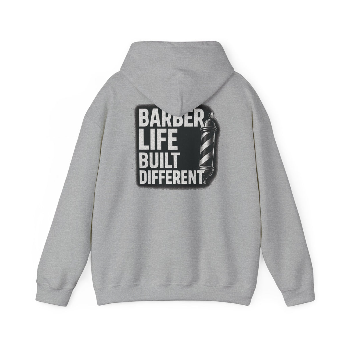 Barber Life Built Different Hoodie – Front & Back Print