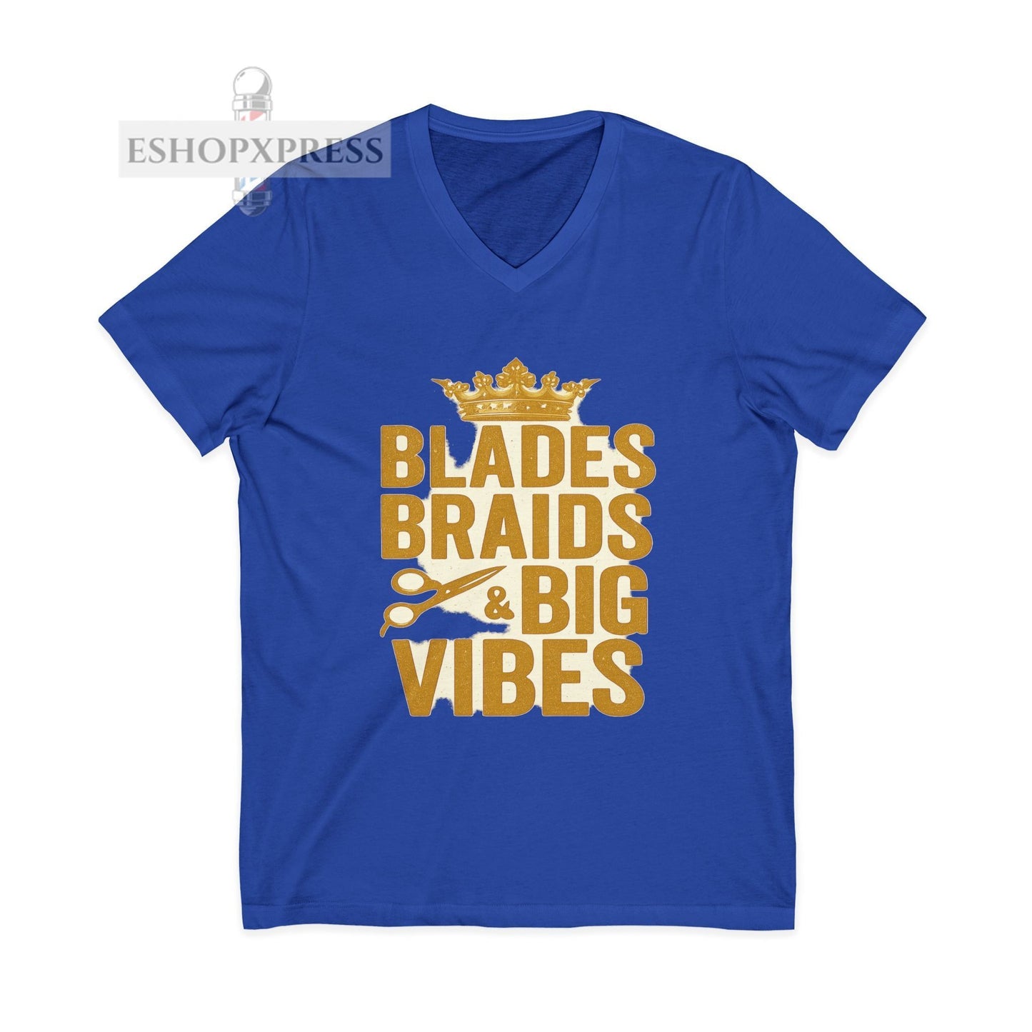 Blades, Braids, & Bold Vibes  Women's V-Neck Tee